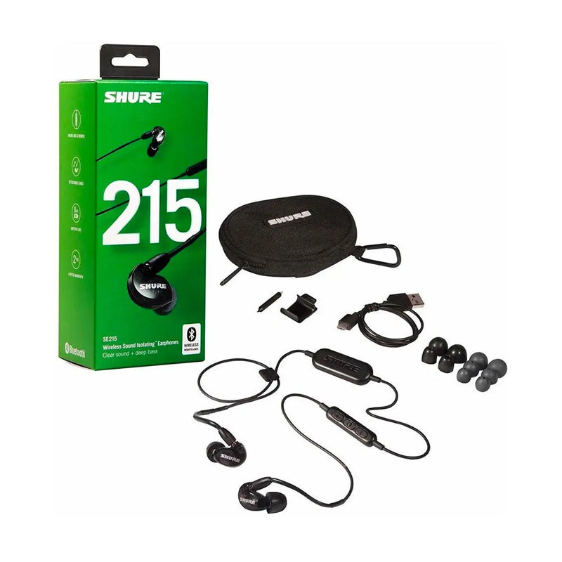 Audífonos Bluetooth Shure SE 215-K-BT1 Color Negro - GOmusic.cl