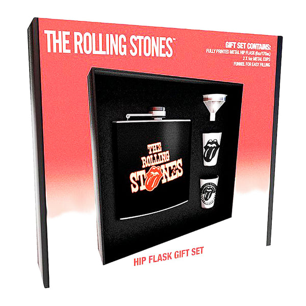 Set Petaca The Rolling Stones con Vasos de Metal - GOmusic.cl