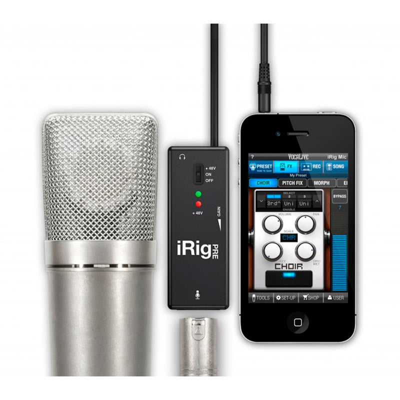 Interfaz de Audio de Micrófono para Smartphone IK Multimedia iRIG PRE - GOmusic.cl