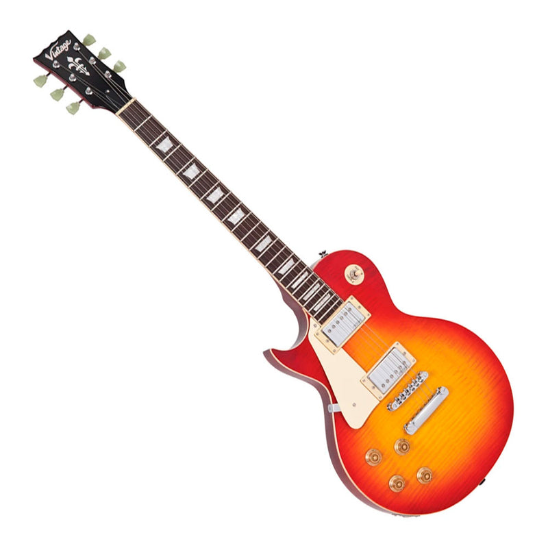 Guitarra Eléctrica Vintage LV100 Zurdo Color Cherry Sunburst - GOmusic.cl
