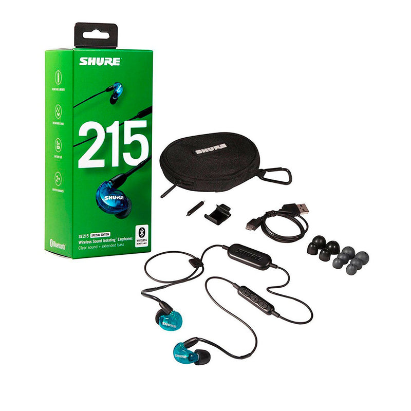 Audífonos Bluetooth Shure SE 215-SPE-B-BT1 Color Azul - GOmusic.cl