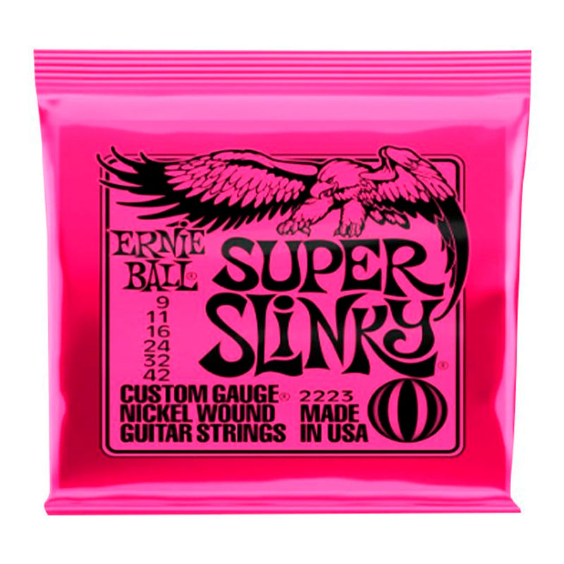 Cuerdas Guitarra Eléctrica Ernie Ball SUPER SLINKY 9-42 - GOmusic.cl